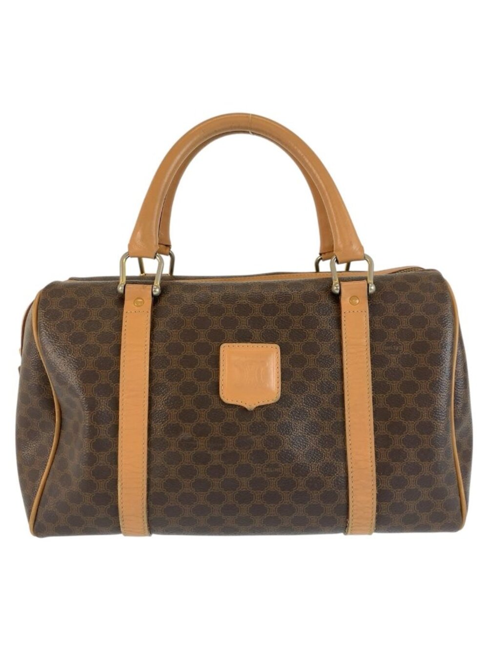 Celine Vintage Macadam Brown Leather Mini Boston Bag